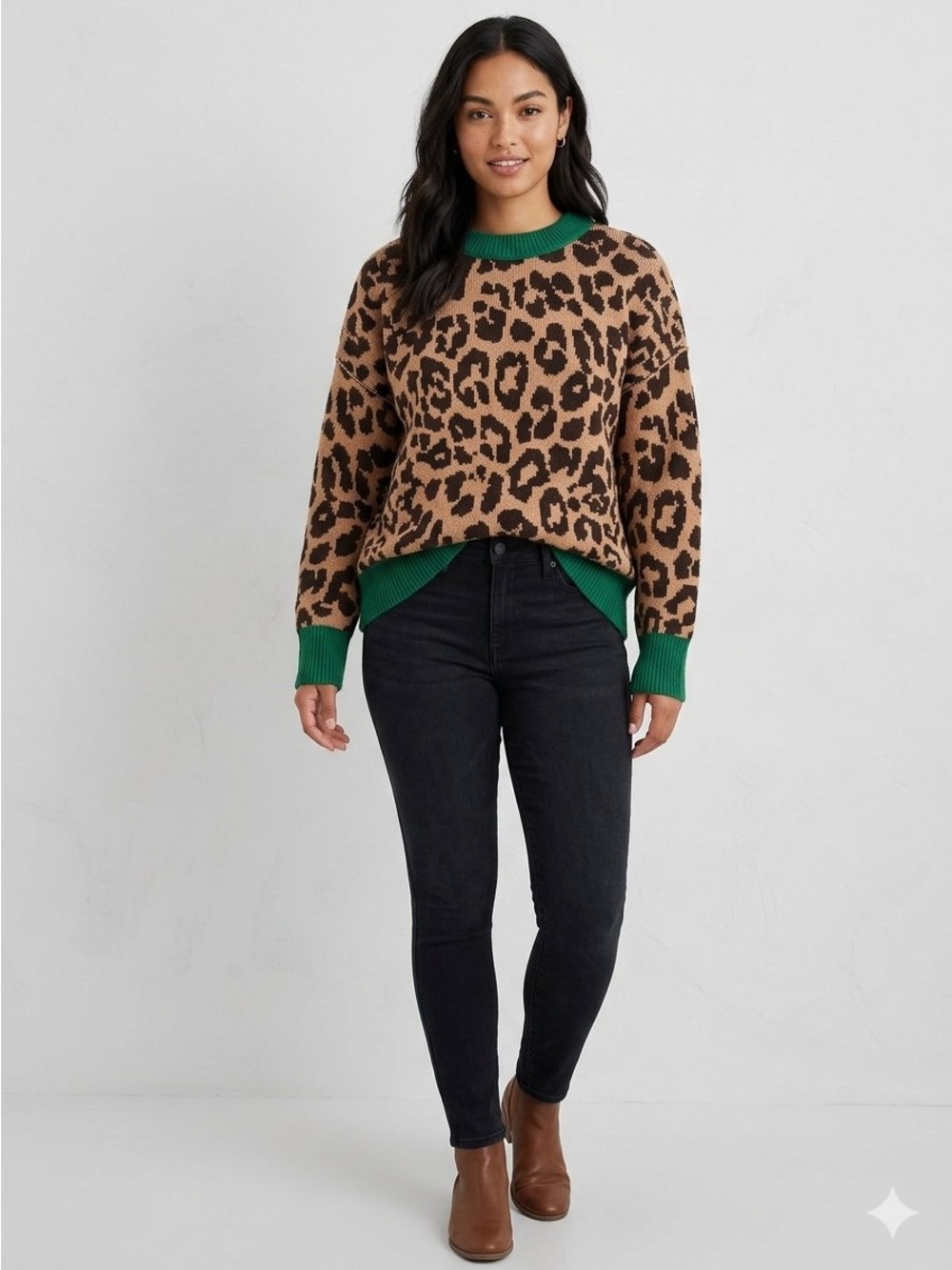 Aerie Leopard Print Sweater XL